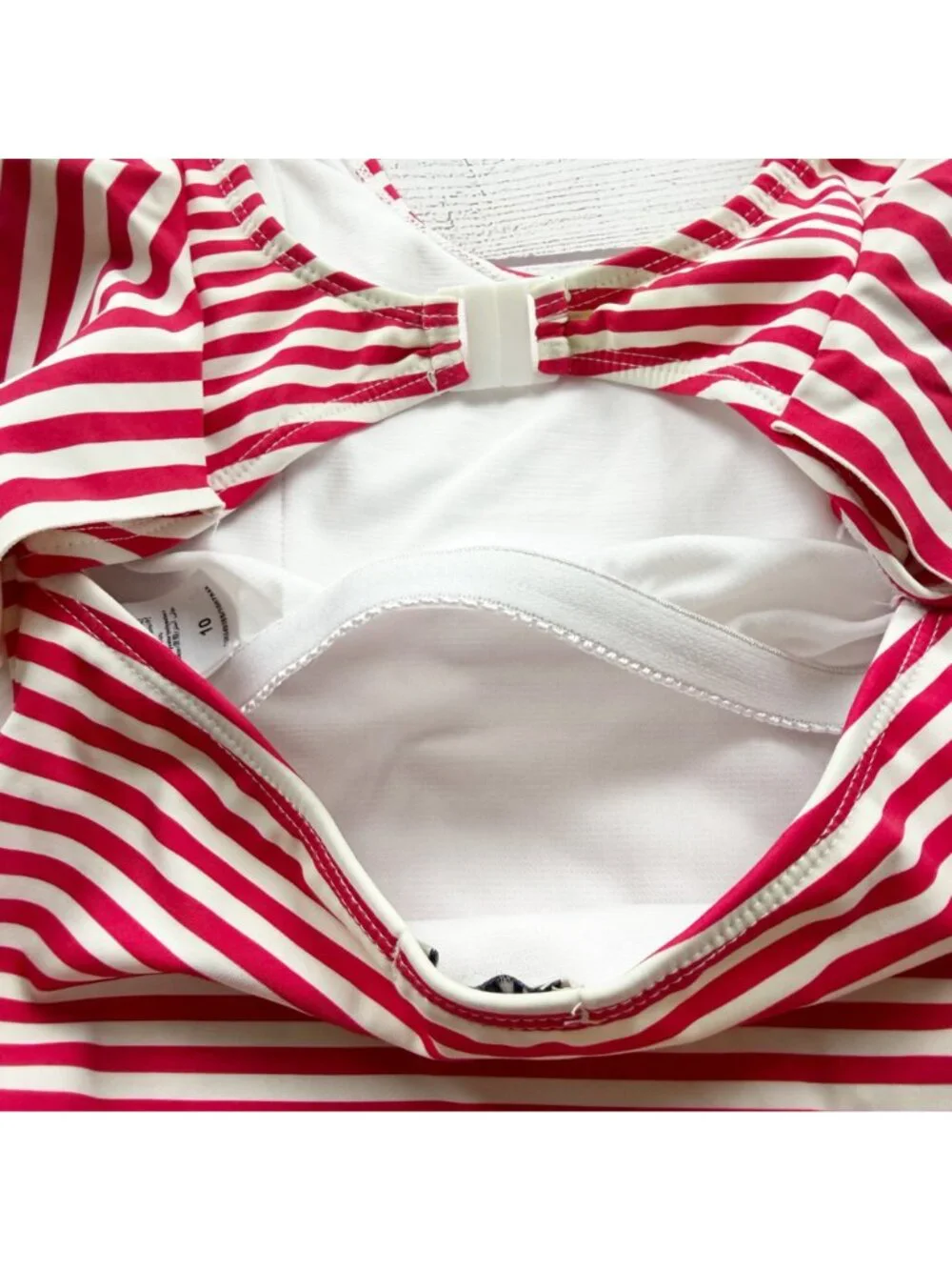 Habitual Girl Red White Striped Ruffle One Piece Swimsuit 10